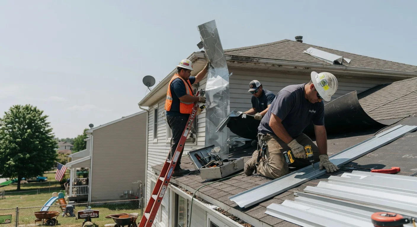 Storm Damage Metal Roof Repair in Portis, KS